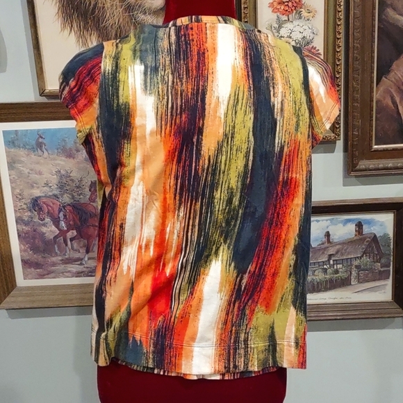 SimplyVera Vera Wang Paint Brush Shirt Abstract - Picture 2 of 7